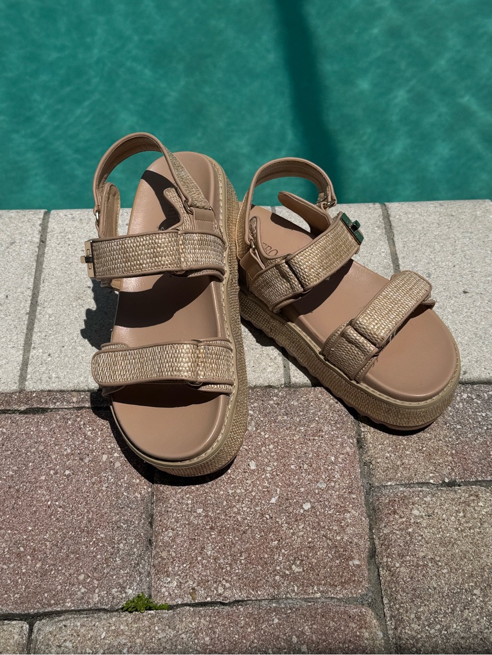 Women’s Neutral Tan Strappy Platform Sandals